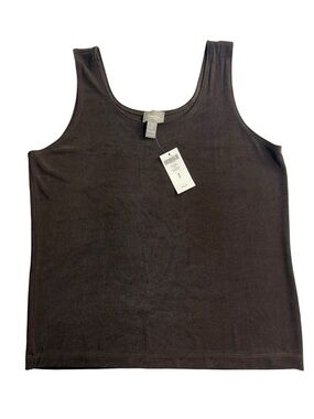 Travelers by Chico's Contemporary Tank Chocolate Chip Brown Womens XL